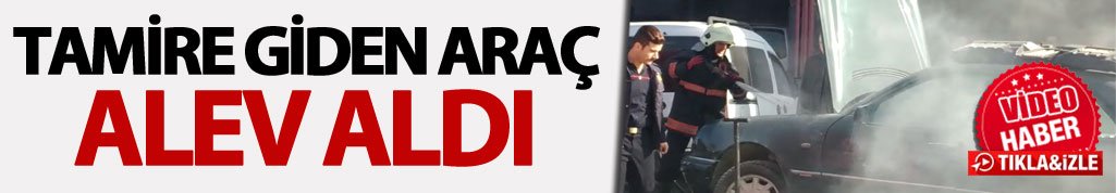 Trabzon'da tamire giden araç alev aldı