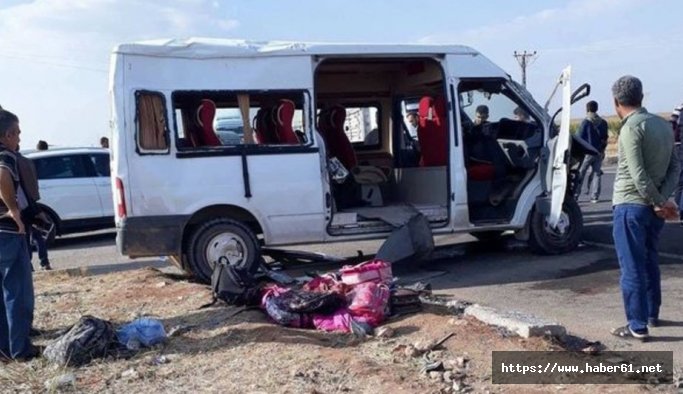 Mardin'de öğrenci servisi devrildi! Çok sayıda yaralı var!