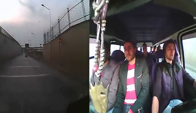 Trabzon’da dolmuşçunun sakinliği faciayı önledi