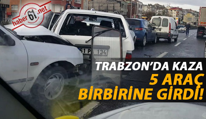 Trabzon Havaalanı yolunda zincirleme kaza: 5 araç birbirine girdi