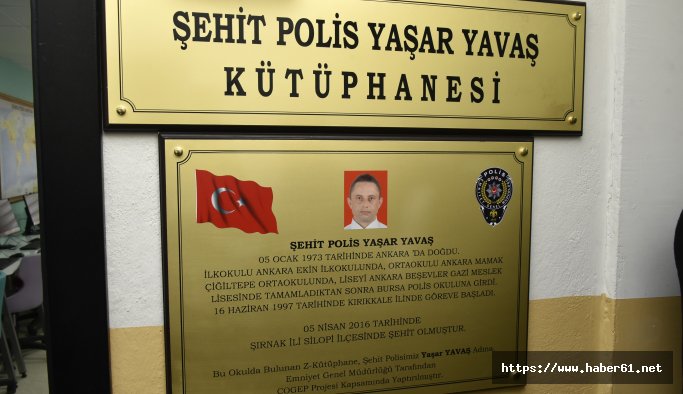 Gümüşhane’de şehit polis Yaşar Yavaş adına kütüphane açıldı