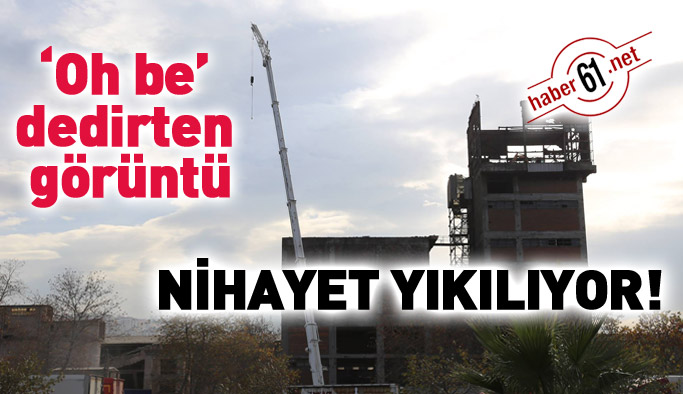 Trabzon'da 'Oh be' dedirten görüntü... Zehir fabrikası yıkılıyor