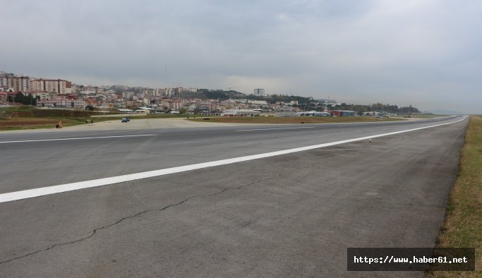 Trabzon Havalimanı'nda pist çalışmaları bitti