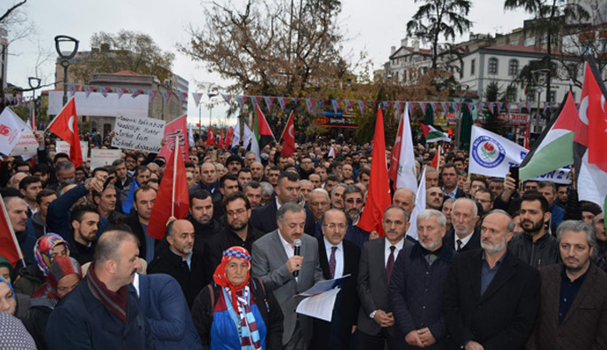 Trabzon'da Kudüs protestosu yapıldı
