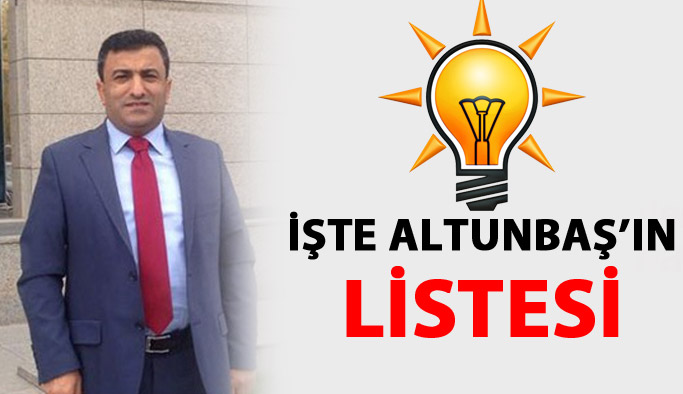 İşte Temel Altunbaş'ın listesi