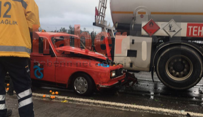 Trabzon'da kaza! Tankere çarptı