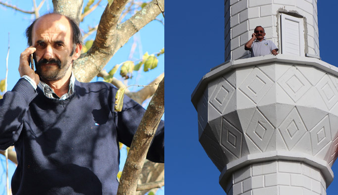 Telefon çeksin diye ya minareye ya da ağaca çıkıyorlar!