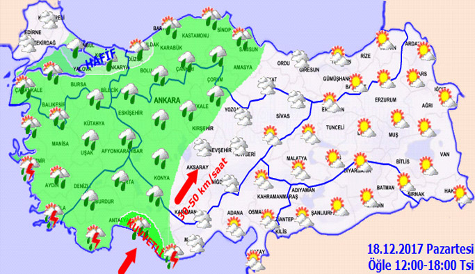 Trabzon'da hava nasıl olacak? 18.12.2017