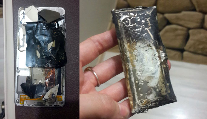 Cebindeki telefon bir anda patladı