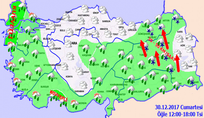 Trabzon'da hava nasıl olacak 30.12.2017