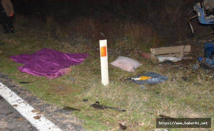 Otomobil ile traktör çarpıştı: 1 ölü