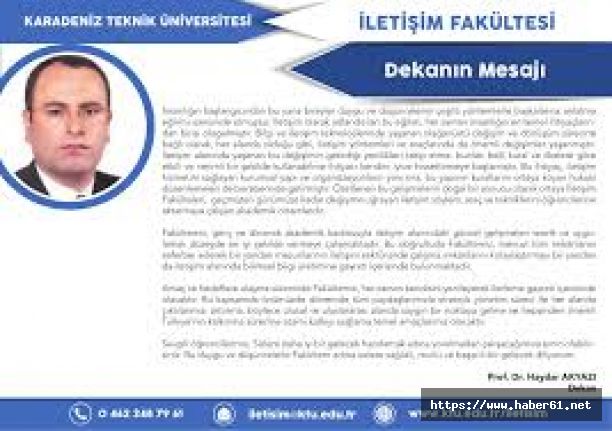 KTÜ İletişim Fakültesi Dekanı Akyazı'dan gazetecilere 10 Ocak mesajı