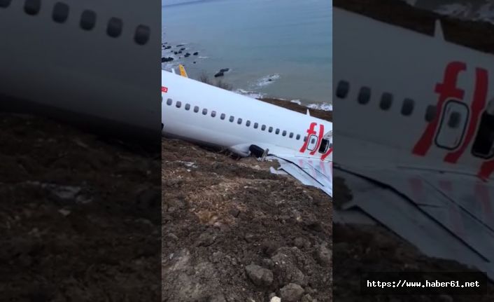Trabzon'daki kazadan yeni görüntüler: Uçakta panik dolu tahliye anları