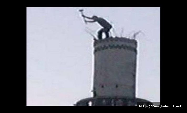 Rize’de tehlikeli minare yıkımı