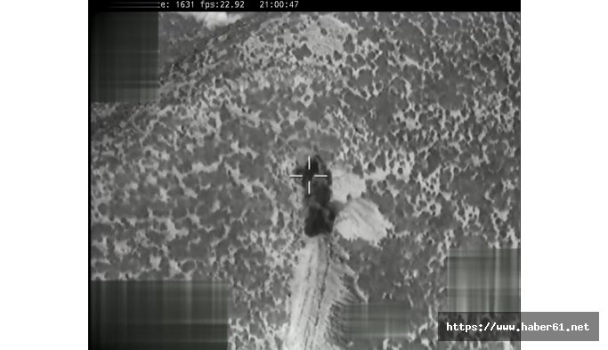 Afrin'de teröristlerin mühimmat deposu havaya uçuruldu