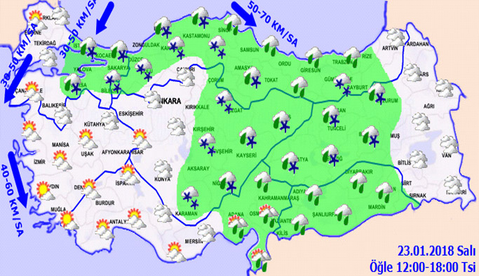 Trabzon'da hava nasıl olacak? 23.01.2018