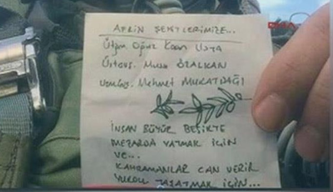 Afrin operasyonunda görev yapan savaş pilotundan duygulandıran notlu paylaşım
