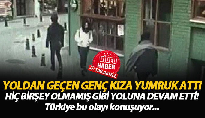 Yoldan geçen genç kıza saldırdı!