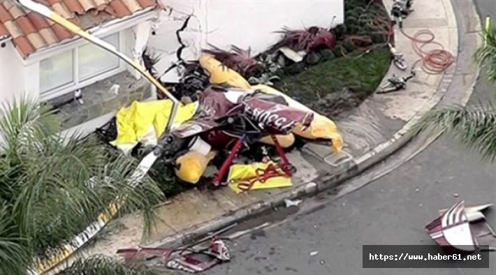 Feci olay! Evin üstüne helikopter düştü