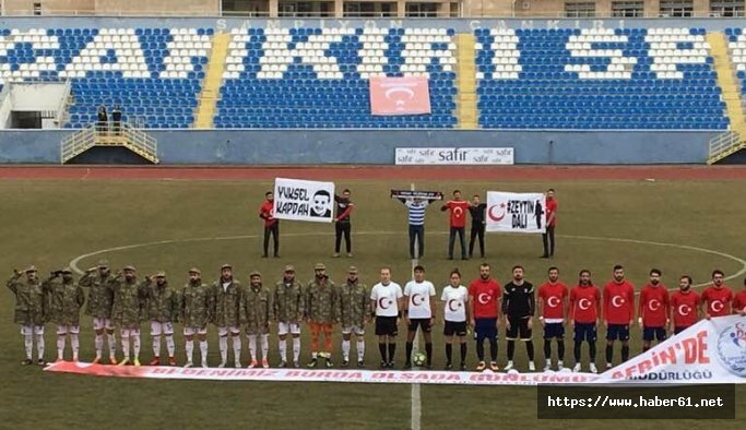 Amatör maçta Afrin'e destek