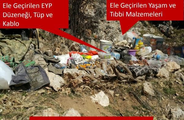 14 terörist mağarası ve barınak imha edildi