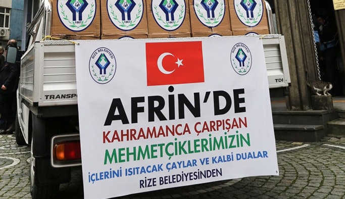 Afrin'deki Mehmetçiklere Rize çayı
