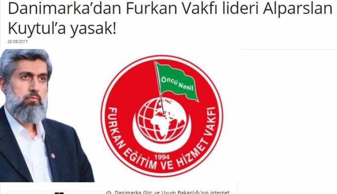 Danimarka, Alparslan Kuytul'u 7 ay önce yasaklamış