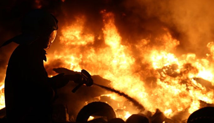 Trabzon'da yangın, Ahşap Atölyesi küle döndü. 15 Şubat 2018