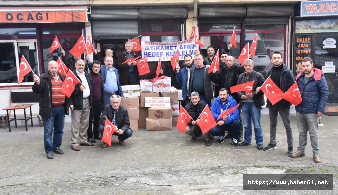 Boztepe mahallesinden Afrin'deki Mehmetçik'e destek