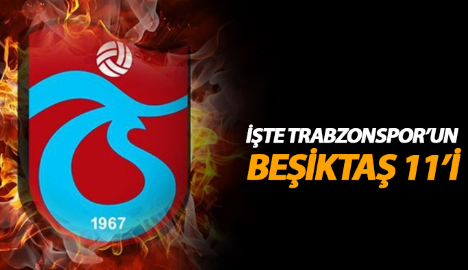 İşte Trabzonspor’un Beşiktaş 11’i