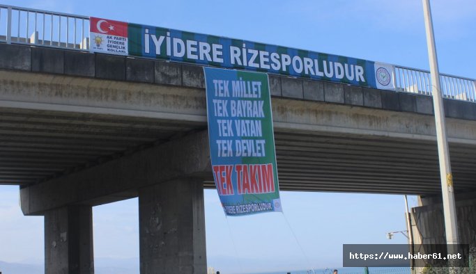Rize'de taraftarlardan bayrak ve afiş kampanyası