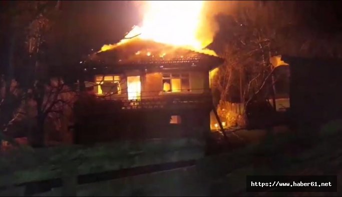 2 katlı ev alev alev yandı