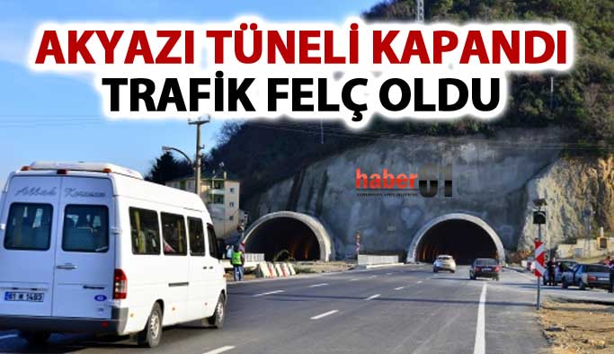 Trabzon'da Akyazı tüneli kapandı trafik felç oldu