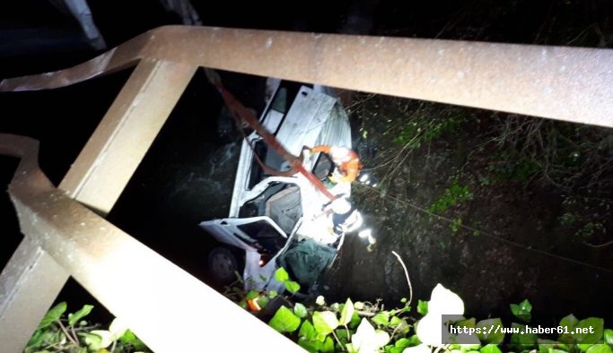 Trabzon'da minibüs dereye uçtu: 1 ölü 