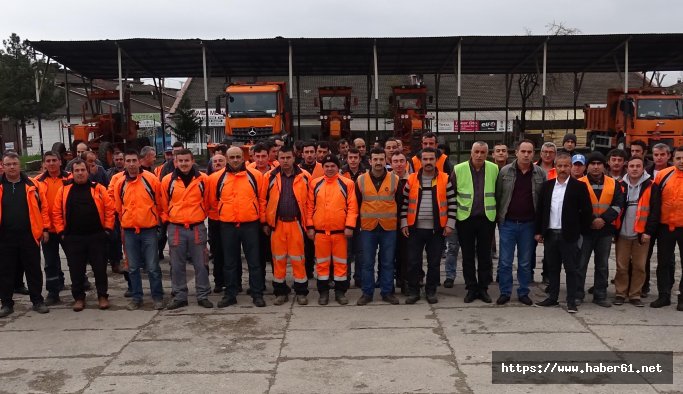 Safranbolu'da Karayolları taşeron işçileri kadro istiyor