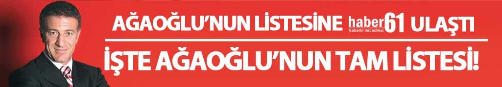 Trabzonspor başkan adayı Ahmet Ağaoğlu'nun tüm listesi