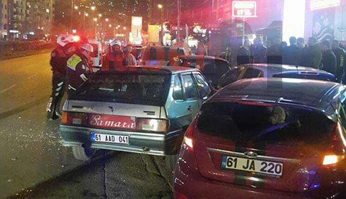 Trabzon'da zincirleme kaza: 1 yaralı