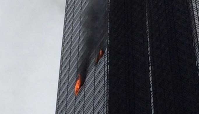 ABD Başkanı Trump’un gökdeleninde yangın 