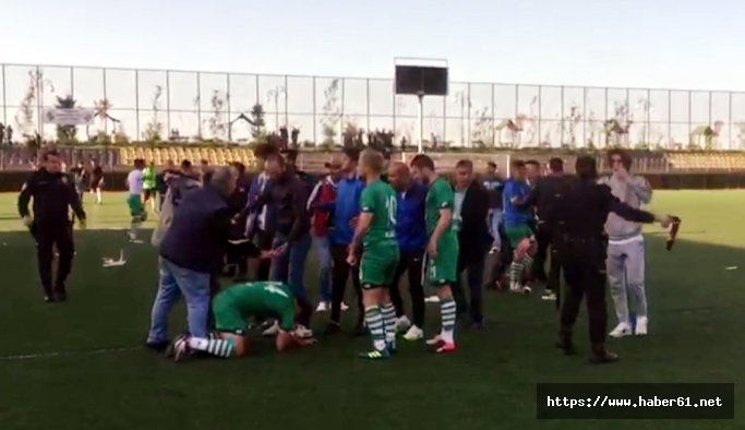 Rize'de amatör maçta kavga çıktı!