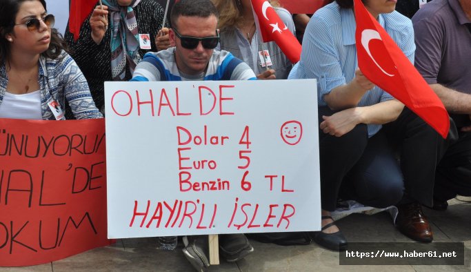 Aydın'da OHAL'e karşı oturma eylemi