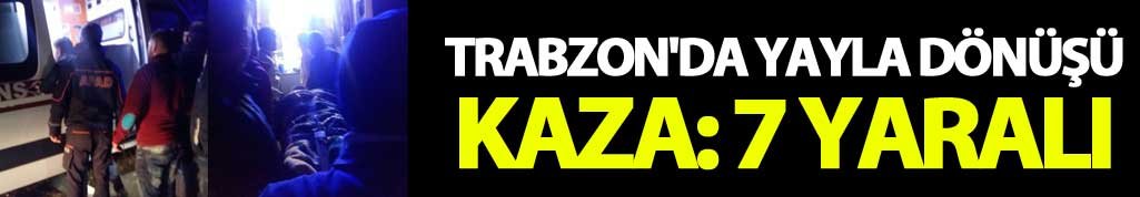 Trabzon'da yayla dönüşü kaza: 7 yaralı