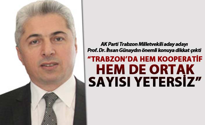 İhsan Günaydın: "Trabzon’da hem kooperatif hem de ortak sayısı yetersiz"