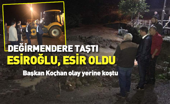 Maçka'da şiddetli yağış sele döndü