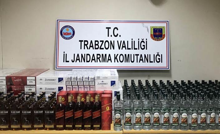 Trabzon’da kaçak operasyonu: Sigara ve içki yakalandı