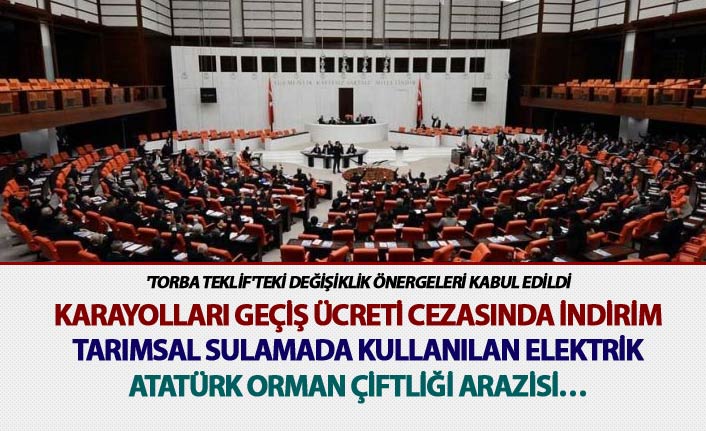 'Torba teklif'teki değişiklik önergeleri kabul edildi