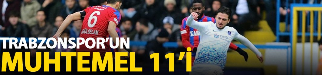Trabzonspor'un muhtemel 11'i