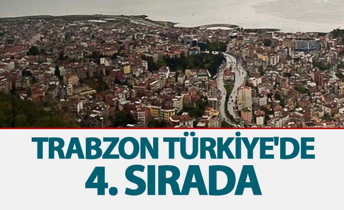 Trabzon Türkiye'de 4. sırada