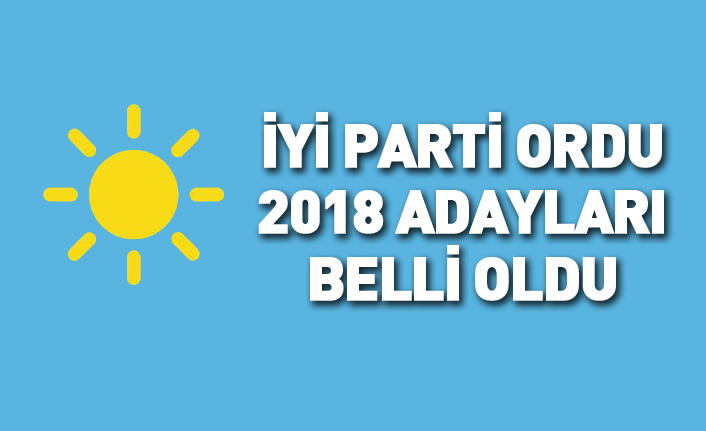 İYİ Parti Ordu 24 Haziran 2018 milletvekili adayları listesi... İşte adaylar