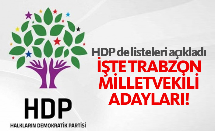 HDP Trabzon 24 Haziran 2018 milletvekili adayları listesi...