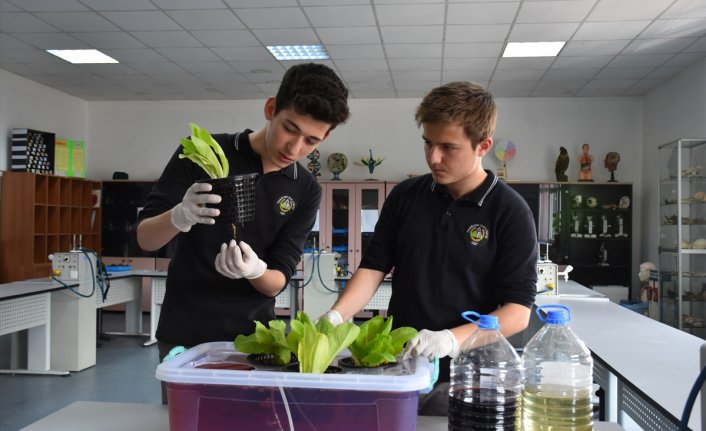 Trabzon'da öğrenciler topraksız tarımı deneyimledi